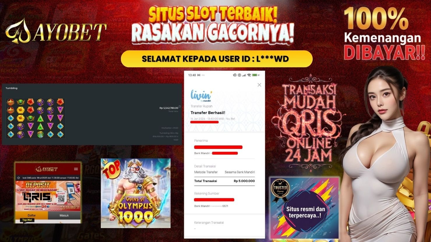 AYOBET JACKPOT SLOT GATES OF OLYMPUS 1000